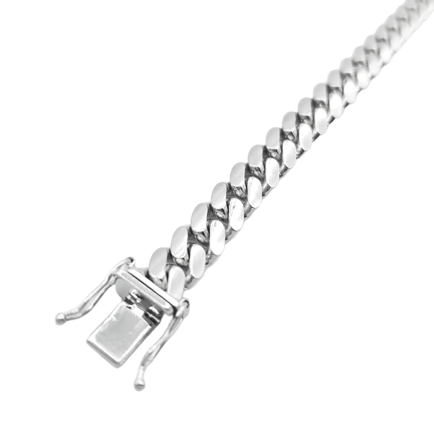 10k Solid White Gold Miami Cuban Bracelets