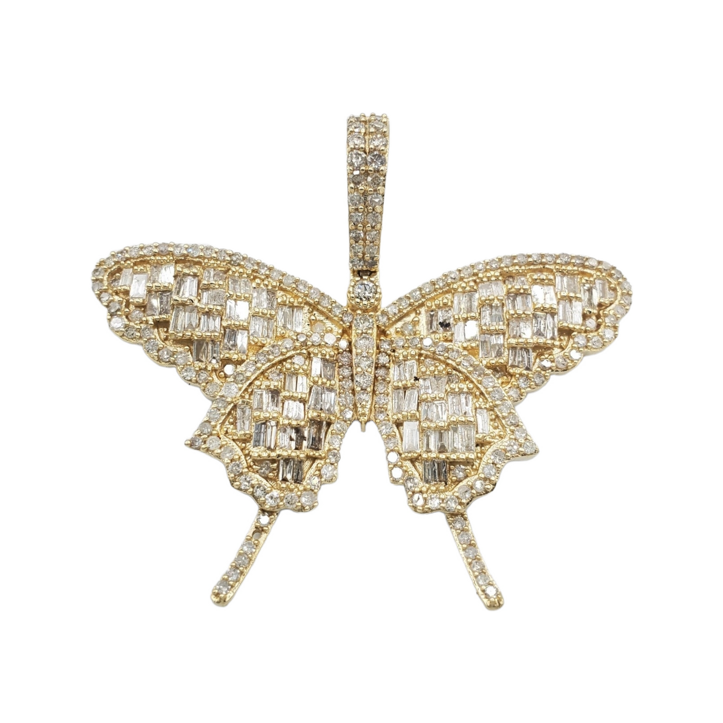 14k Baguette Diamond Butterfly With 1.98 Carats Of Diamonds #23598