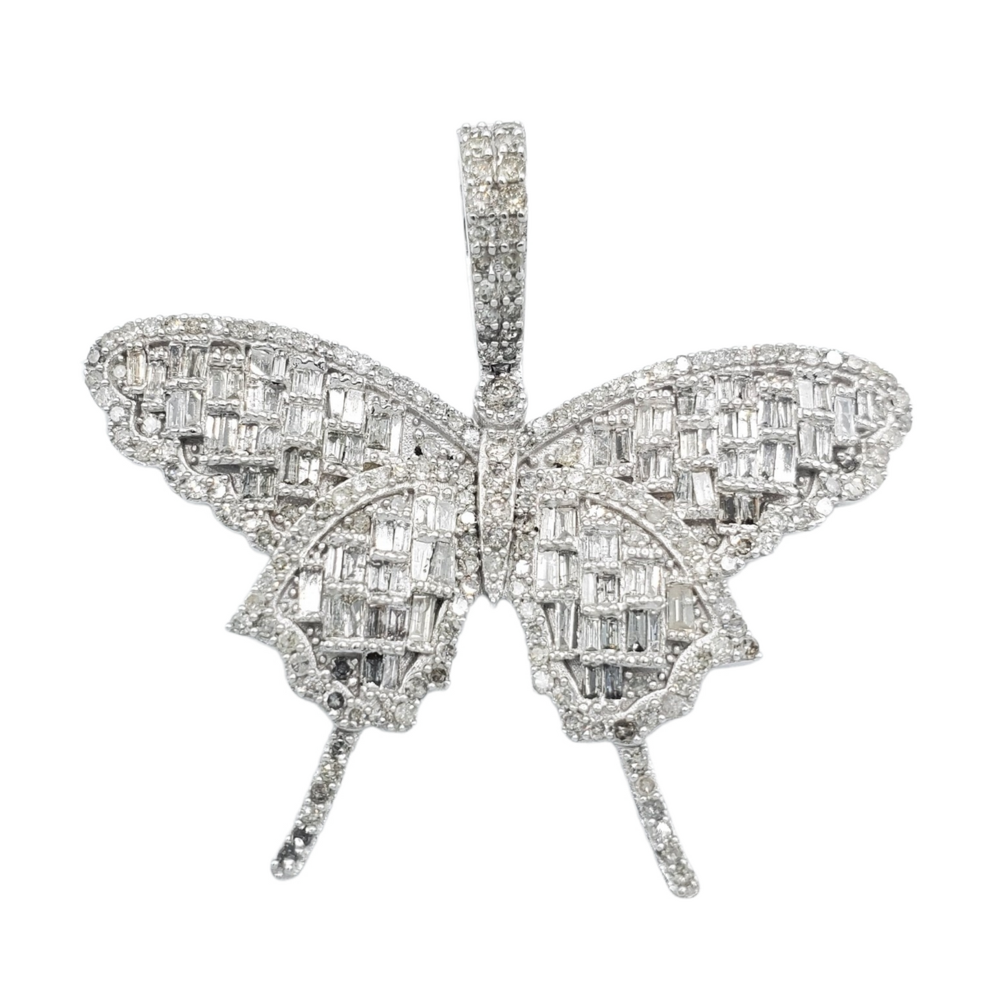 14k Baguette Diamond Butterfly With 1.98 Carats Of Diamonds #23598