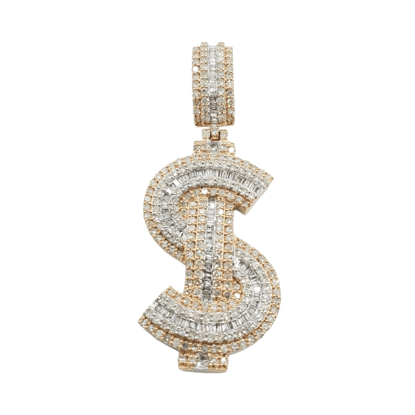 14k Diamond Money Sign ($) With 3.73 Carats Of Diamonds #25145