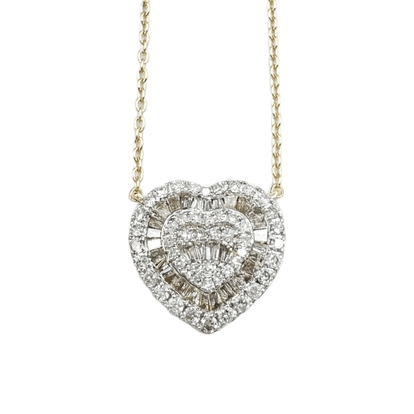 14k Baguette Diamond Heart  #26534