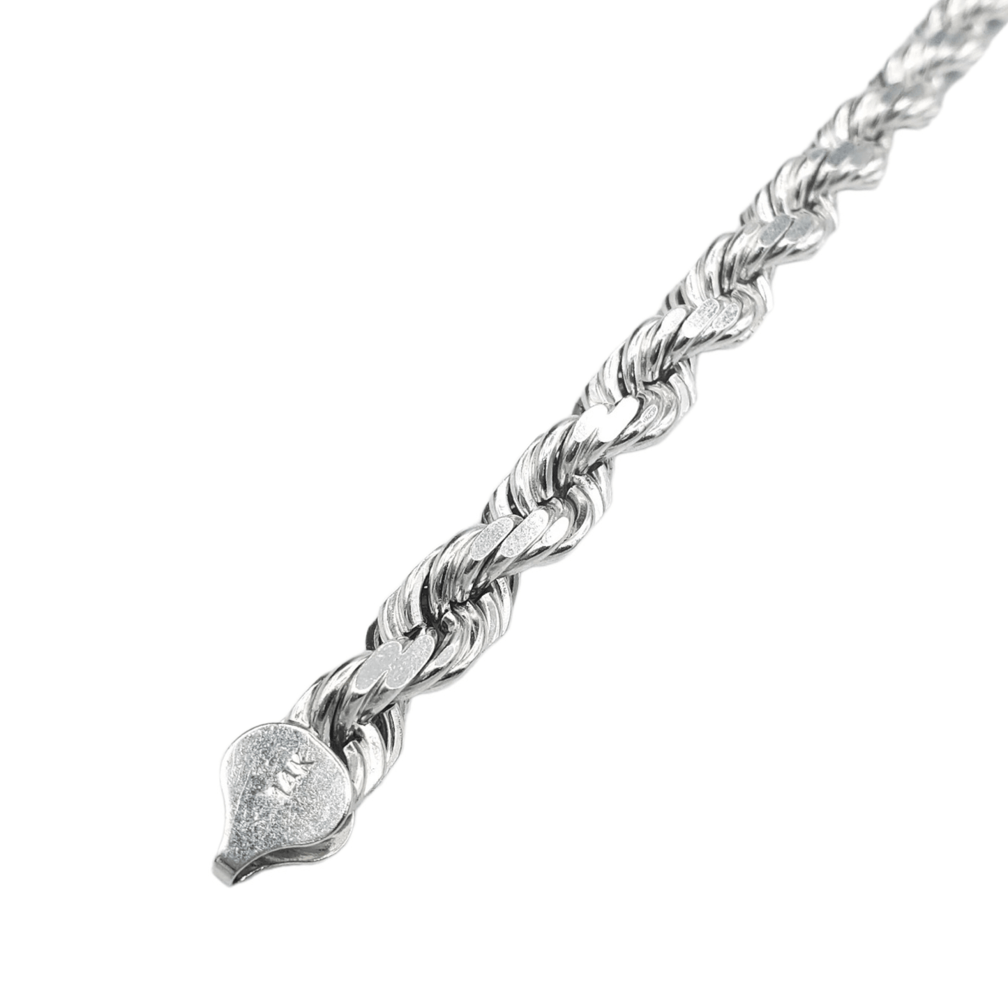 14K White Gold - Solid Rope Bracelet