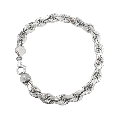 14K White Gold - Solid Rope Bracelet