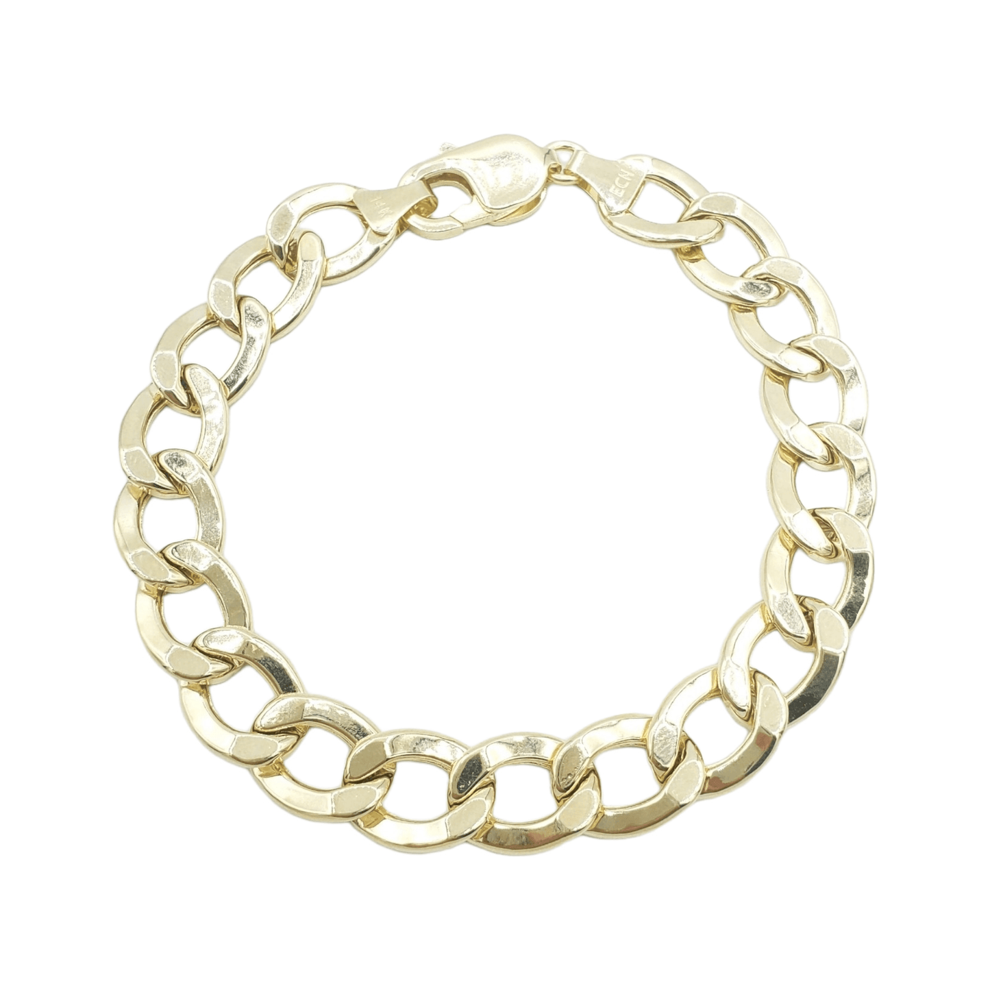 14K Yellow Gold - Hollow Curb Bracelet