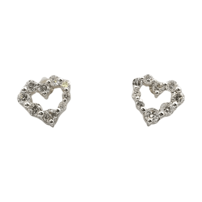 14k Gold Diamond Heart Earrings #25831