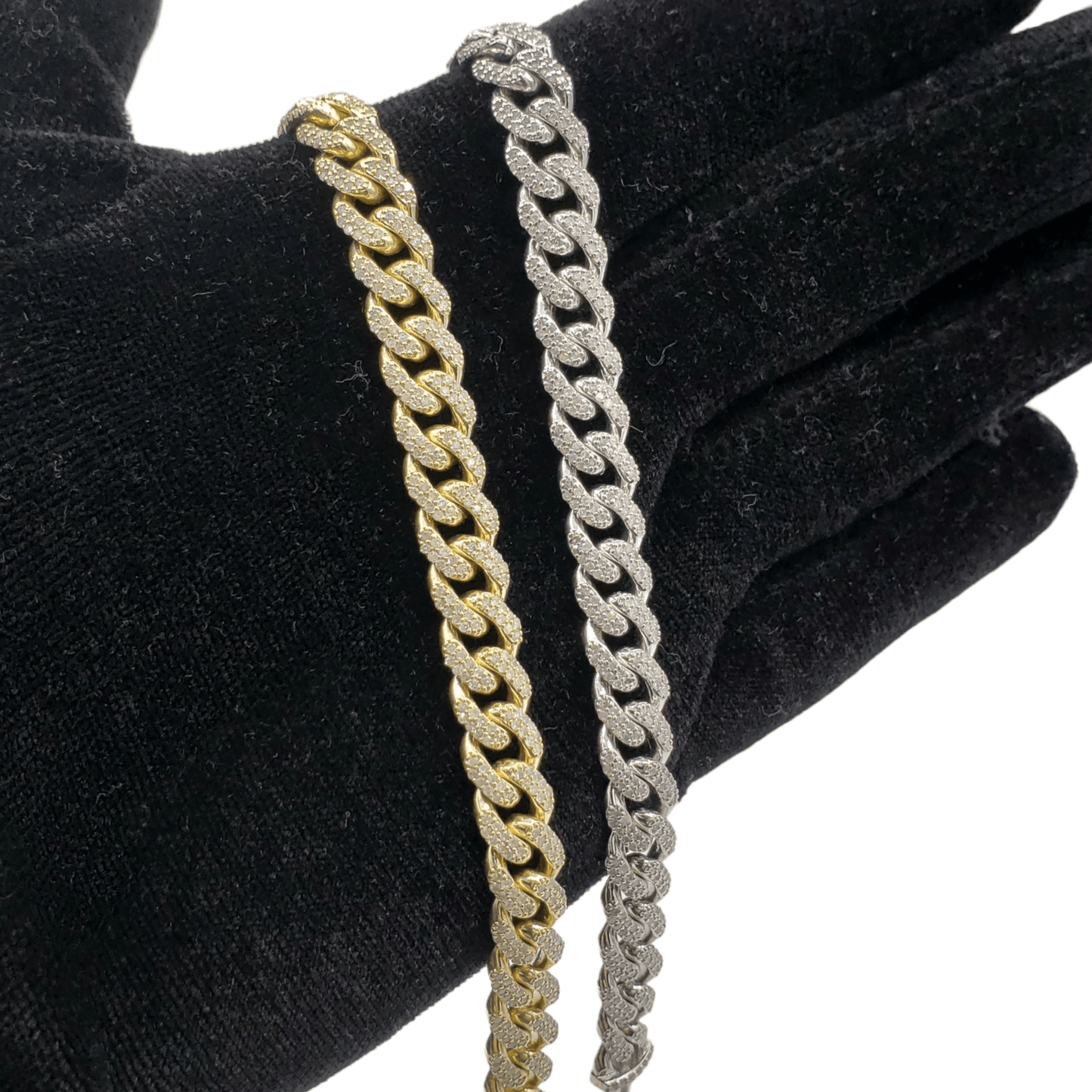 10K Gold- Iced Out Diamond Miami Cuban Bracelets (9mm)