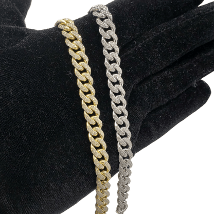 10K Gold- Iced Out Diamond Miami Cuban Bracelets (9mm)