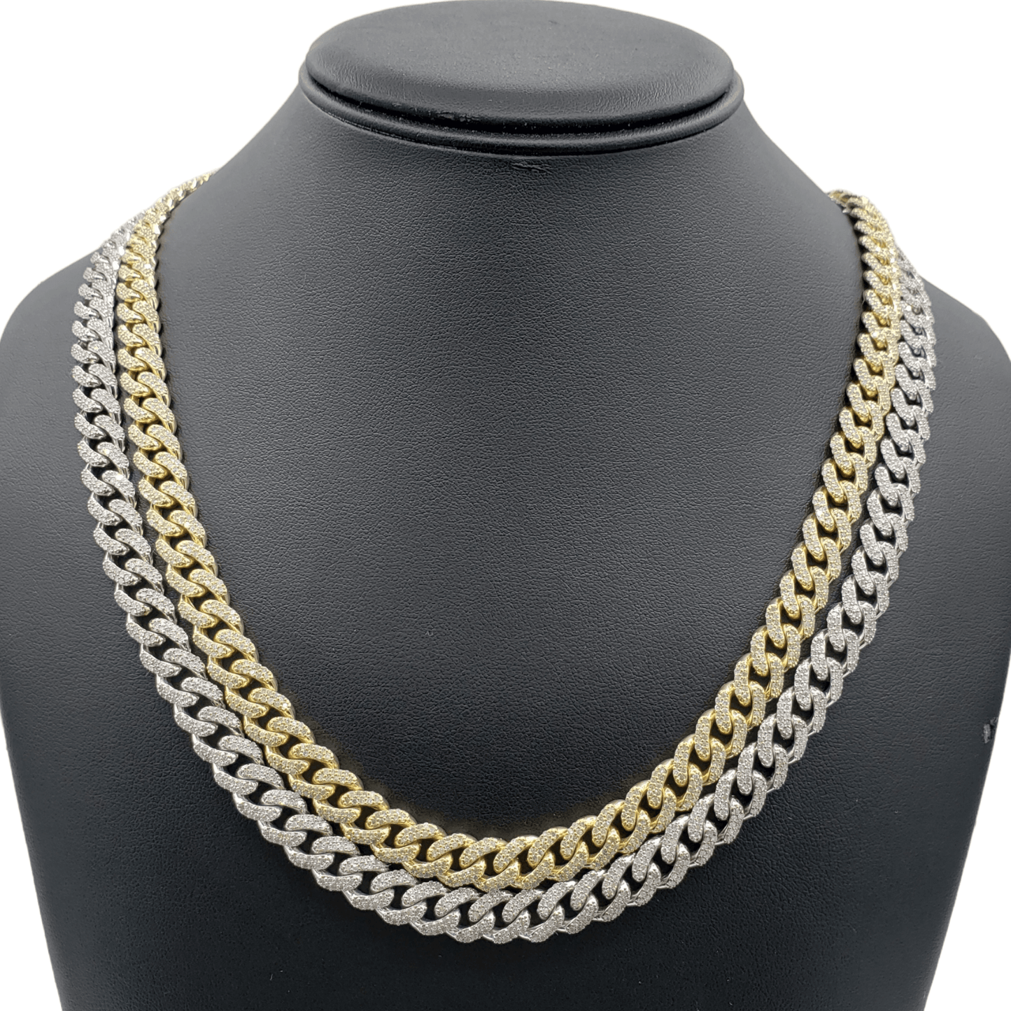 10K Gold- Iced Out Diamond Miami Cuban Chains (9mm)