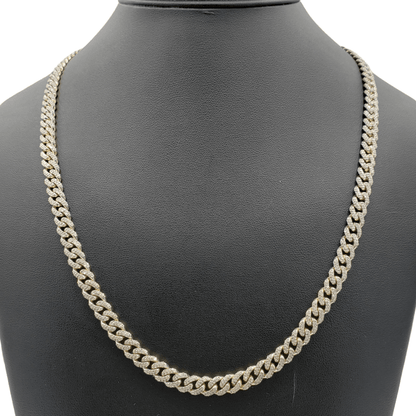 10K Gold- Iced Out Diamond Miami Cuban Chains (7mm)