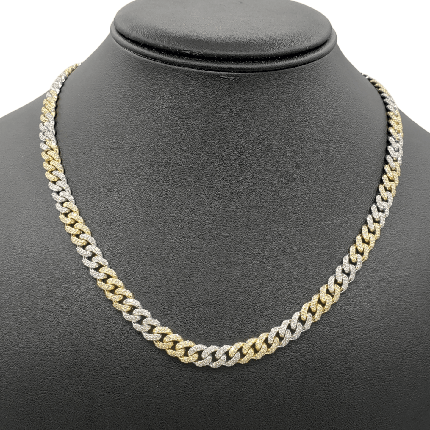 10K Gold- Iced Out Diamond Miami Cuban Chains (7mm)