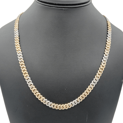 10K Gold- Iced Out Diamond Miami Cuban Chains (7mm)