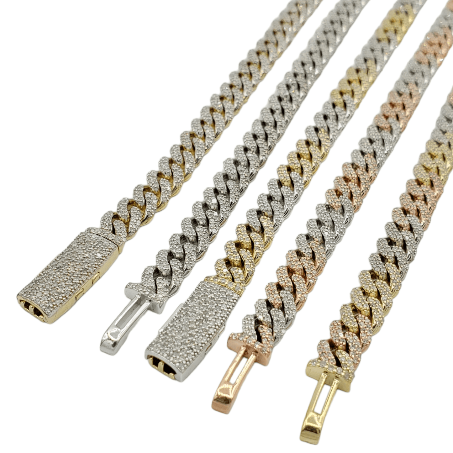 10K Gold- Iced Out Diamond Miami Cuban Chains (7mm)