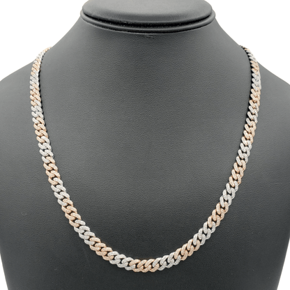 10K Gold- Iced Out Diamond Miami Cuban Chains (7mm)