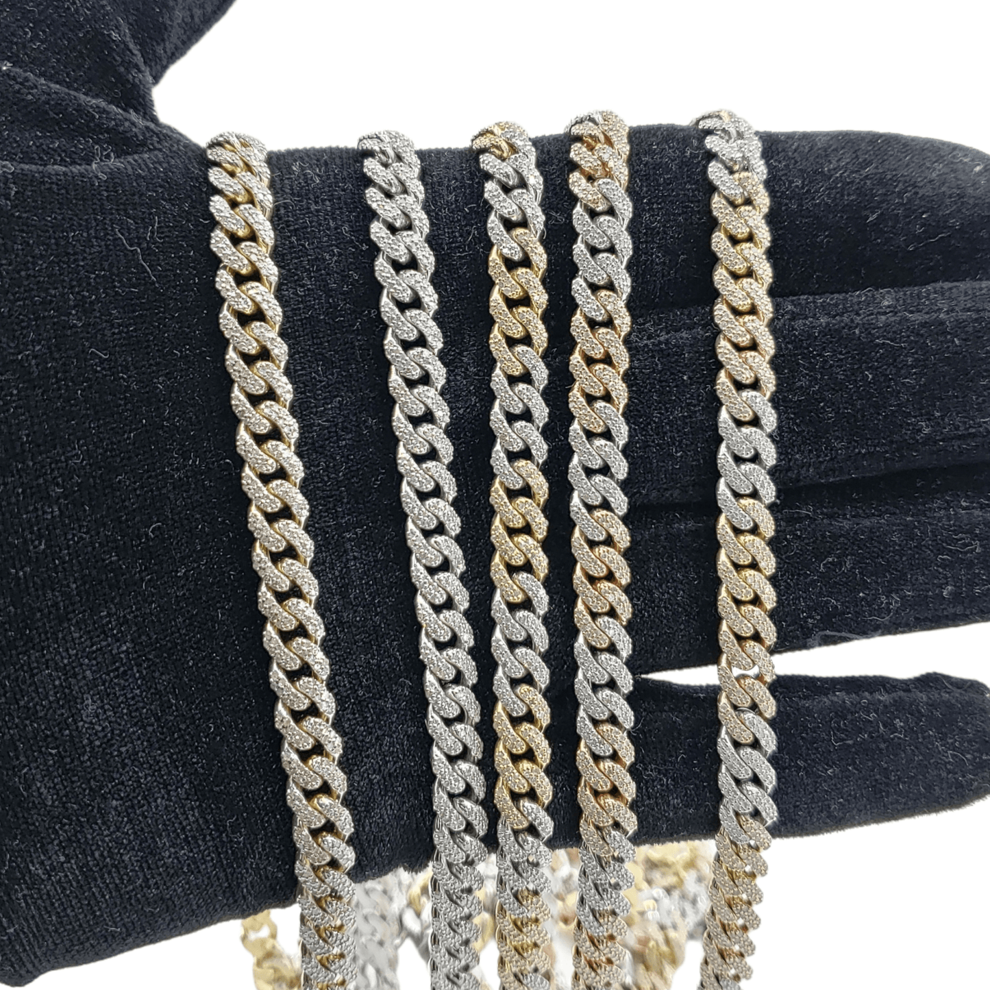 10K Gold- Iced Out Diamond Miami Cuban Chains (7mm)