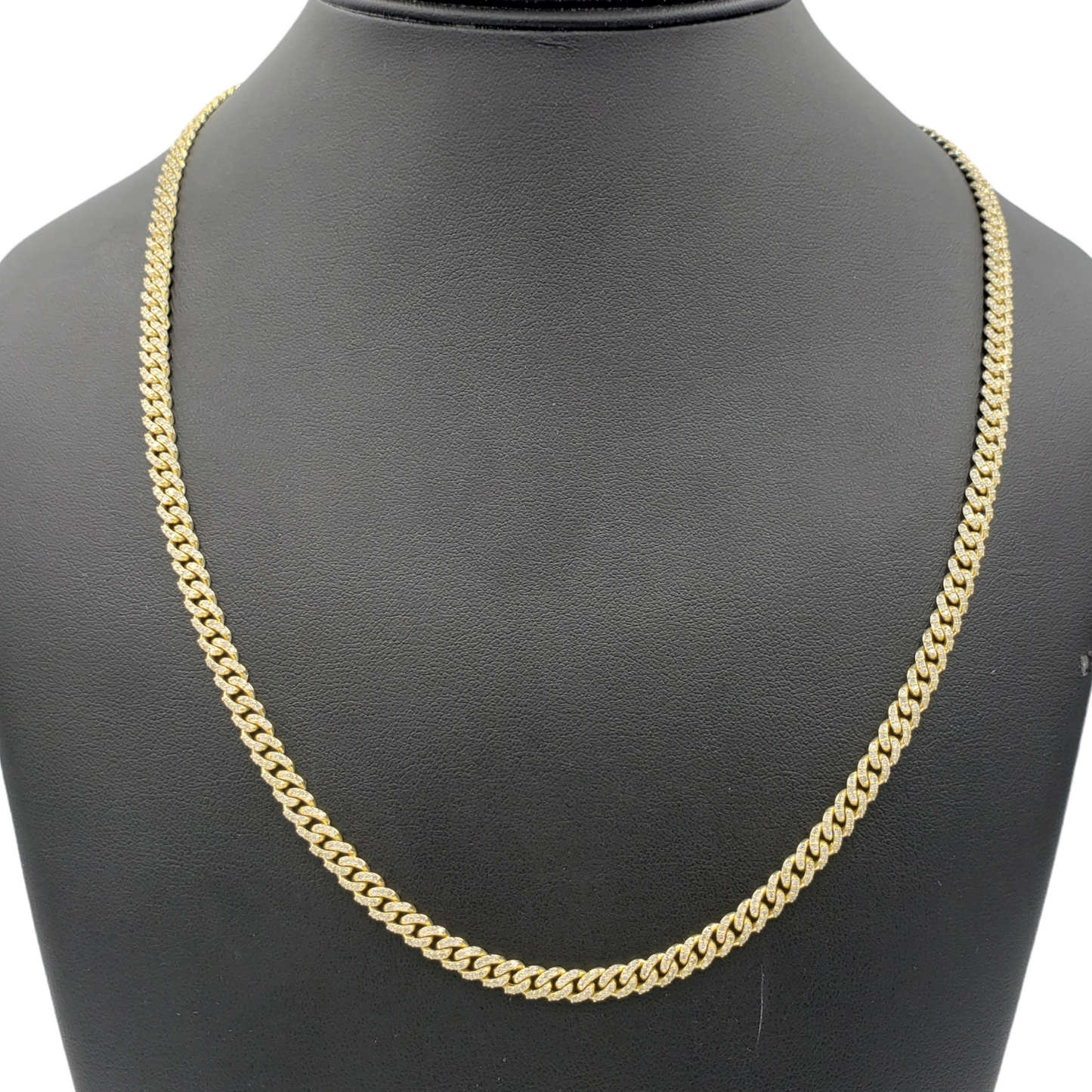 10K Gold- Iced Out Diamond Miami Cuban Chains (5mm)