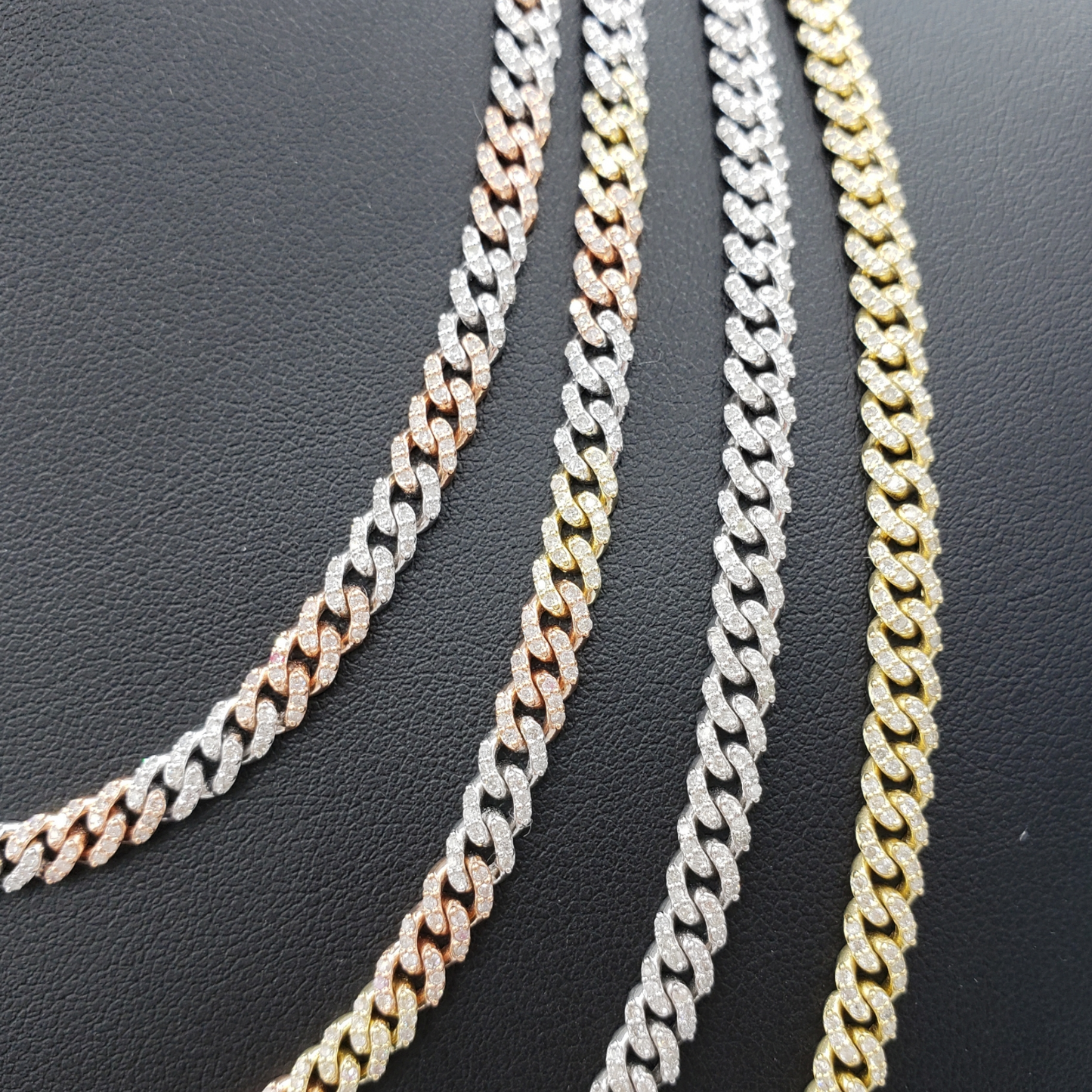 10K Gold- Iced Out Diamond Miami Cuban Chains (5mm)