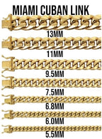 10K Gold Semi-Solid Miami Cuban Link Chain