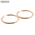 14K Rose Gold Round Hoop Earrings