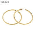 14K Gold Round Endless Hoop Earrings