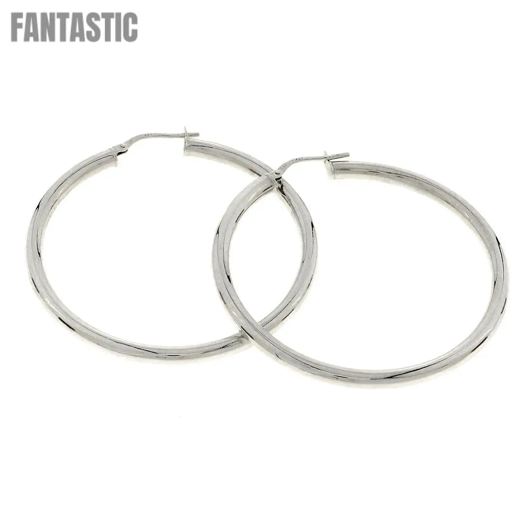 Round Hoop Earrings | Kids Ladies Child | 14K Gold - Fantastic Jewelry NYC