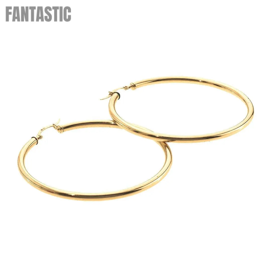 Round Hoop Earrings | Ladies | 14K Gold - Fantastic Jewelry NYC