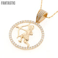 Colgante del zodiaco de Sagitario | Oro de 14 quilates con circonita