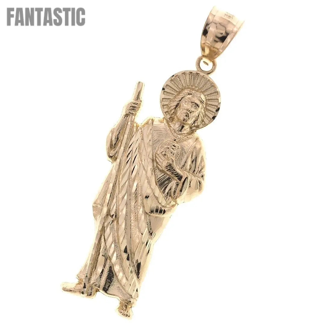 Saint Jude Thaddeus Charm Pendant 10k Gold Fantastic Jewelry NYC