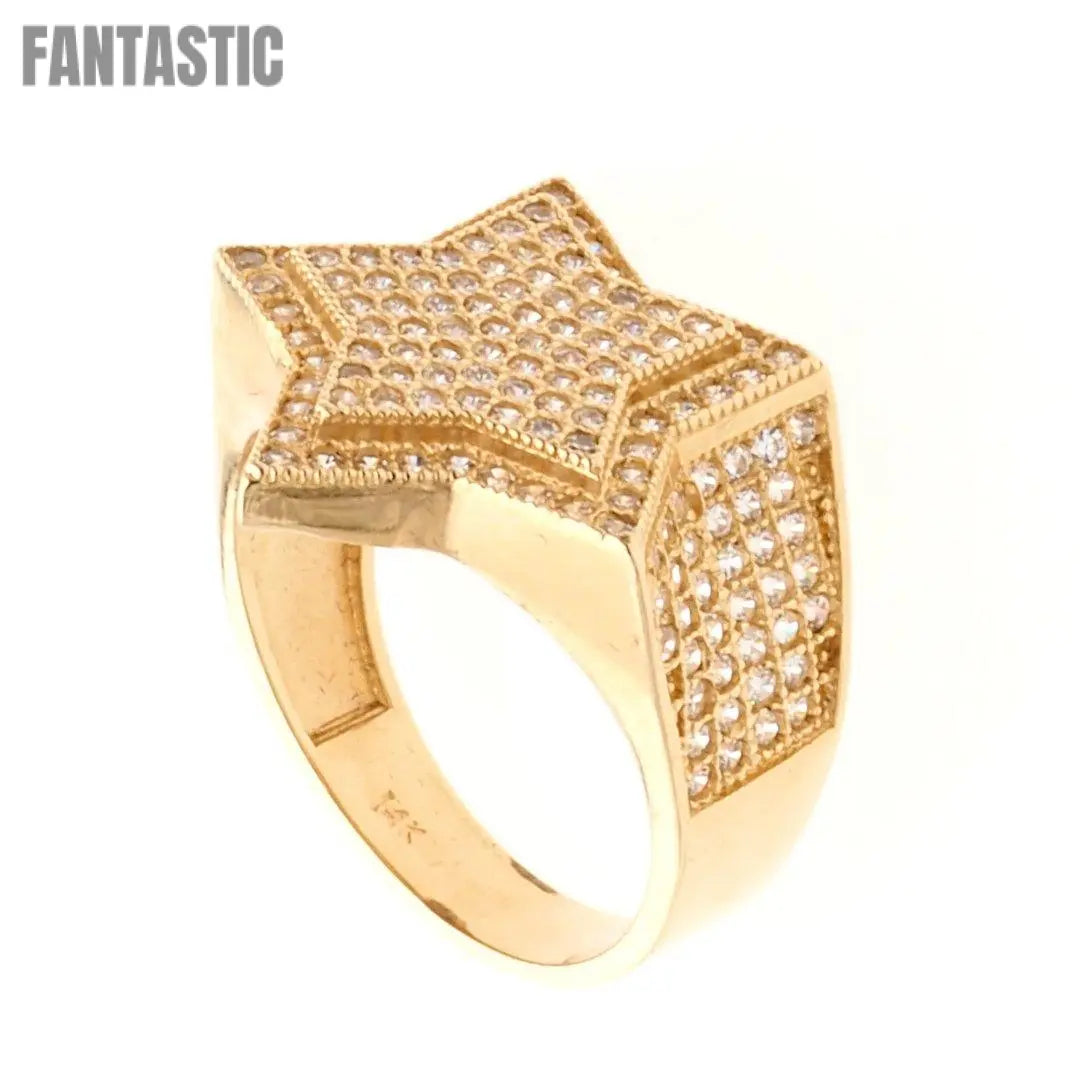 Star RIng 14K Gold & CZ