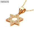 14K Gold CZ Star of David Pendant