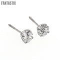 14K Gold CZ Screw Back Stud Earrings