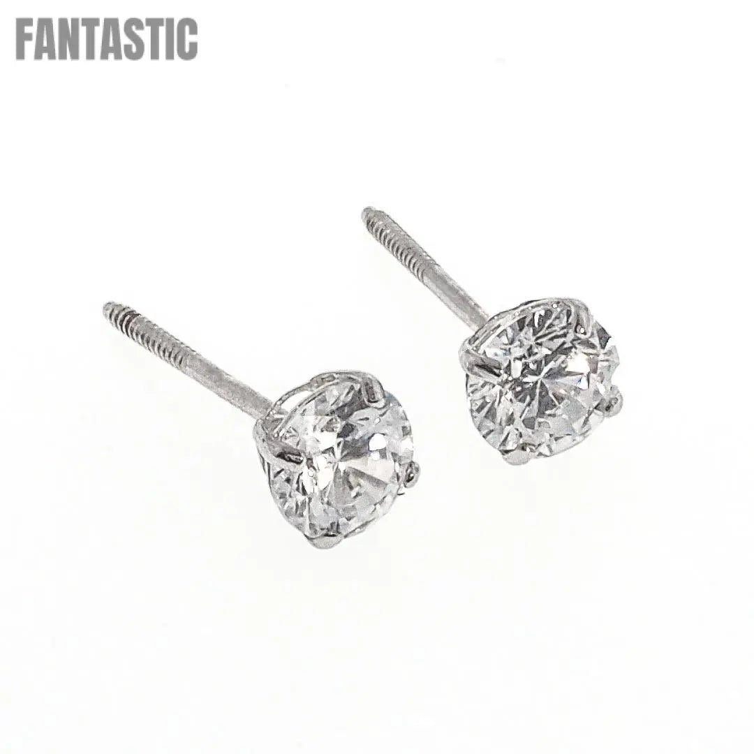Stud Earrings | Screw back | 14K Gold With Cz - Fantastic Jewelry NYC