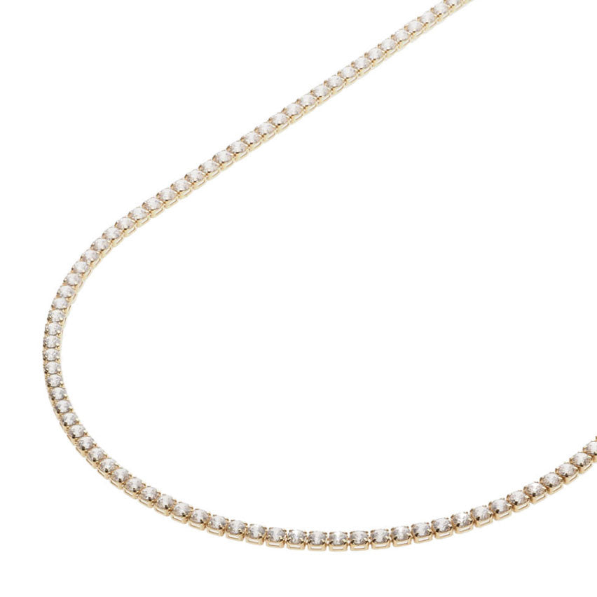 Diamond Gold Tennis Necklaces 14K Gold