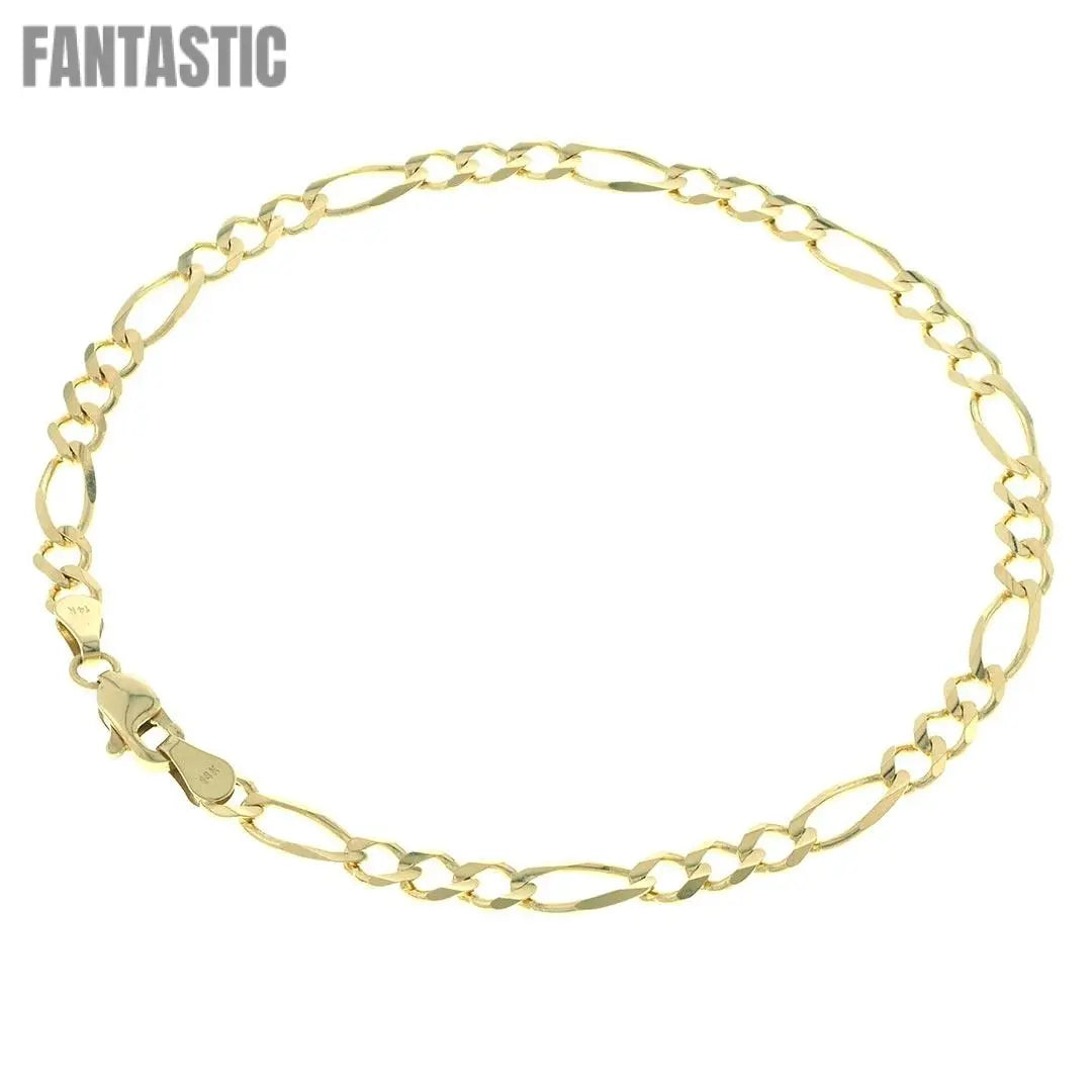 14K gold Figaro bracelet 4.5mm 8.5 inch