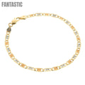 14K Gold Diamond-Cut Tri-Color Valentino Bracelet