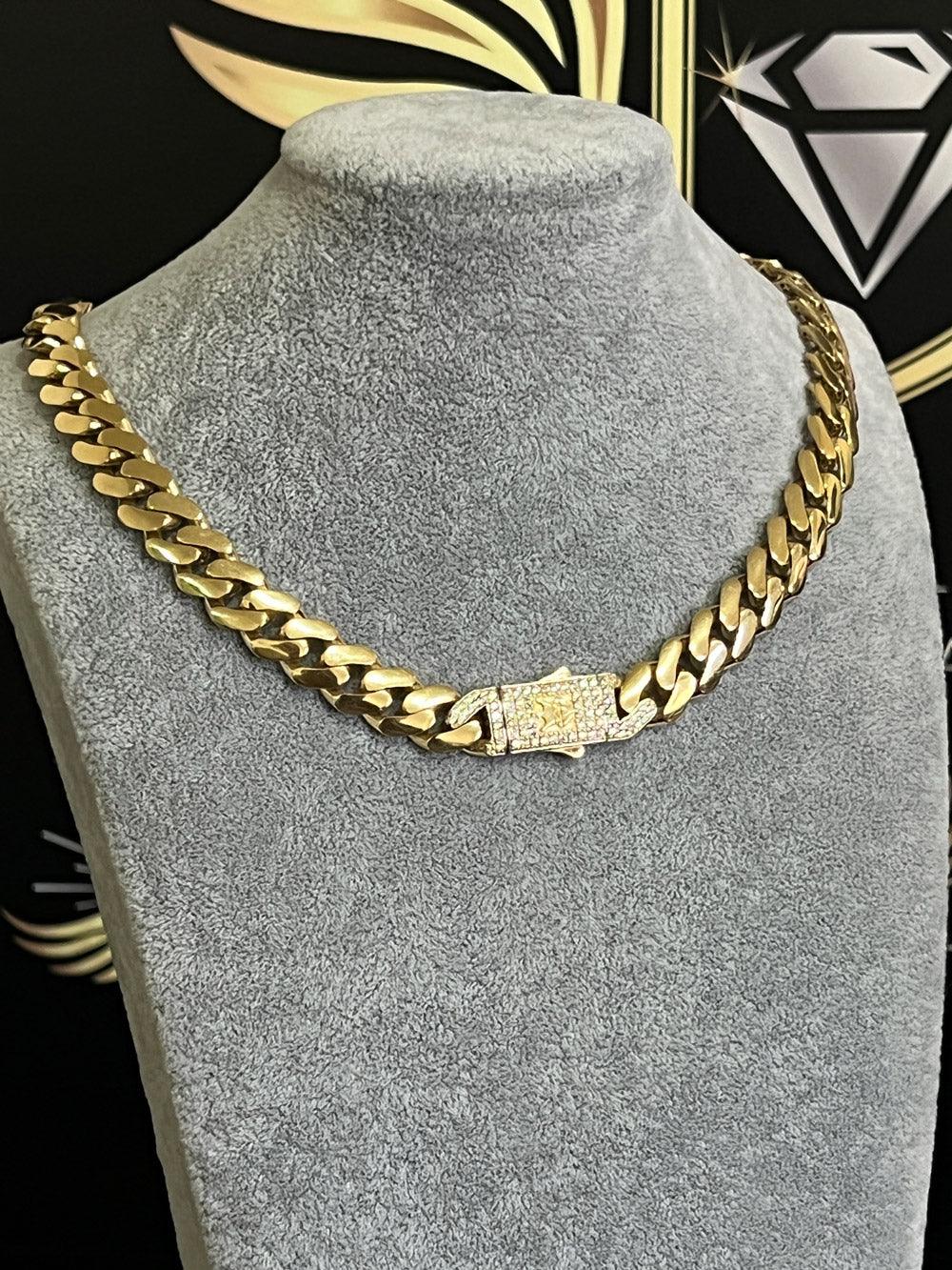 Milano chocker for Women - 14K Gold With CZ Iced Box - Fantastic Jewelry NYC