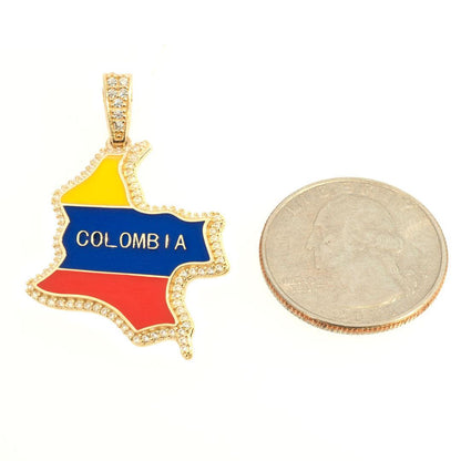 Map-Flag Pendant in 14K Gold