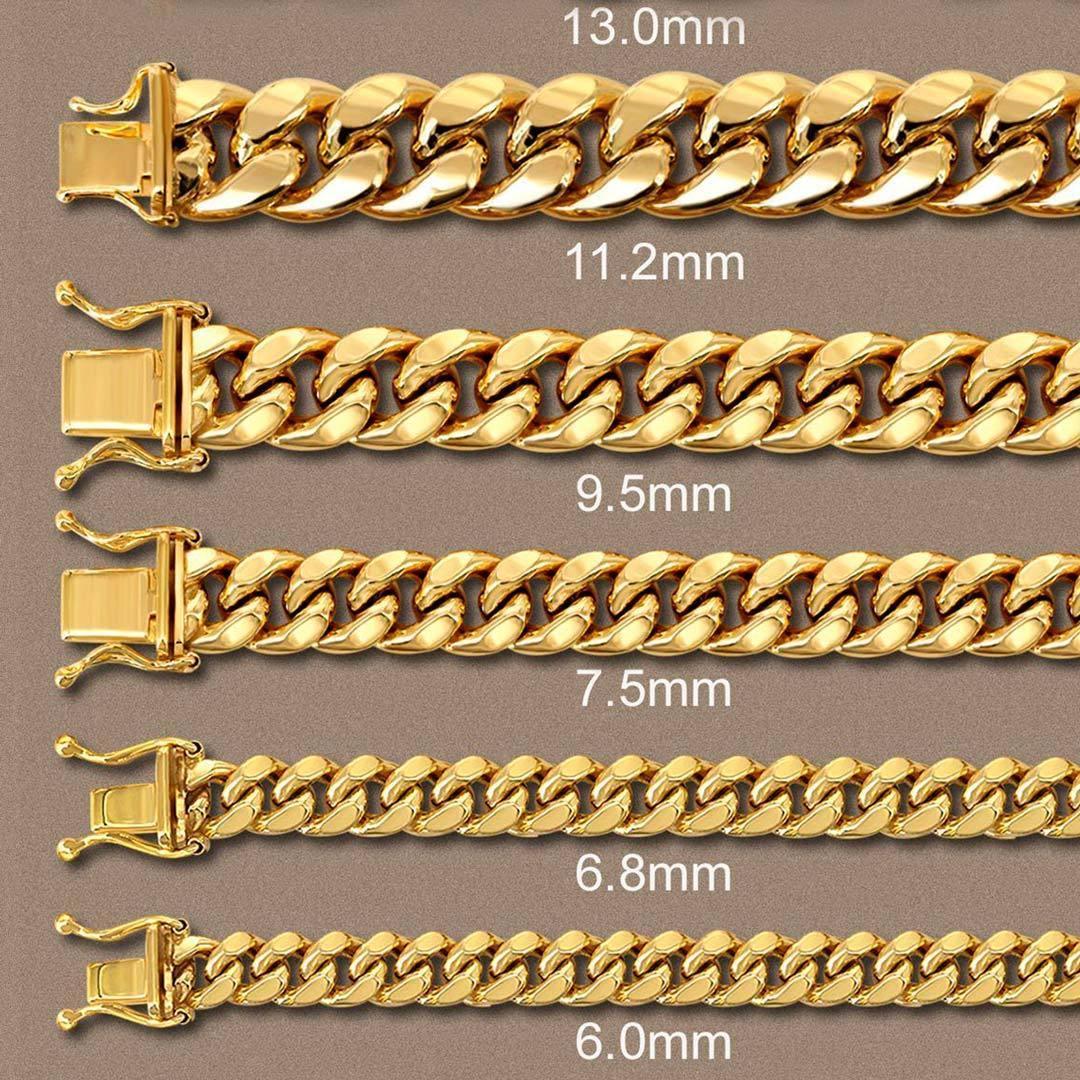 14K Men's Solid Yellow Gold Miami Cuban Link Bracelet 11.5MM-8 in. 