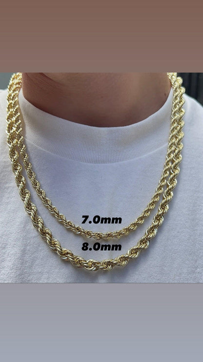 14K Gold- Hollow Rope Chain