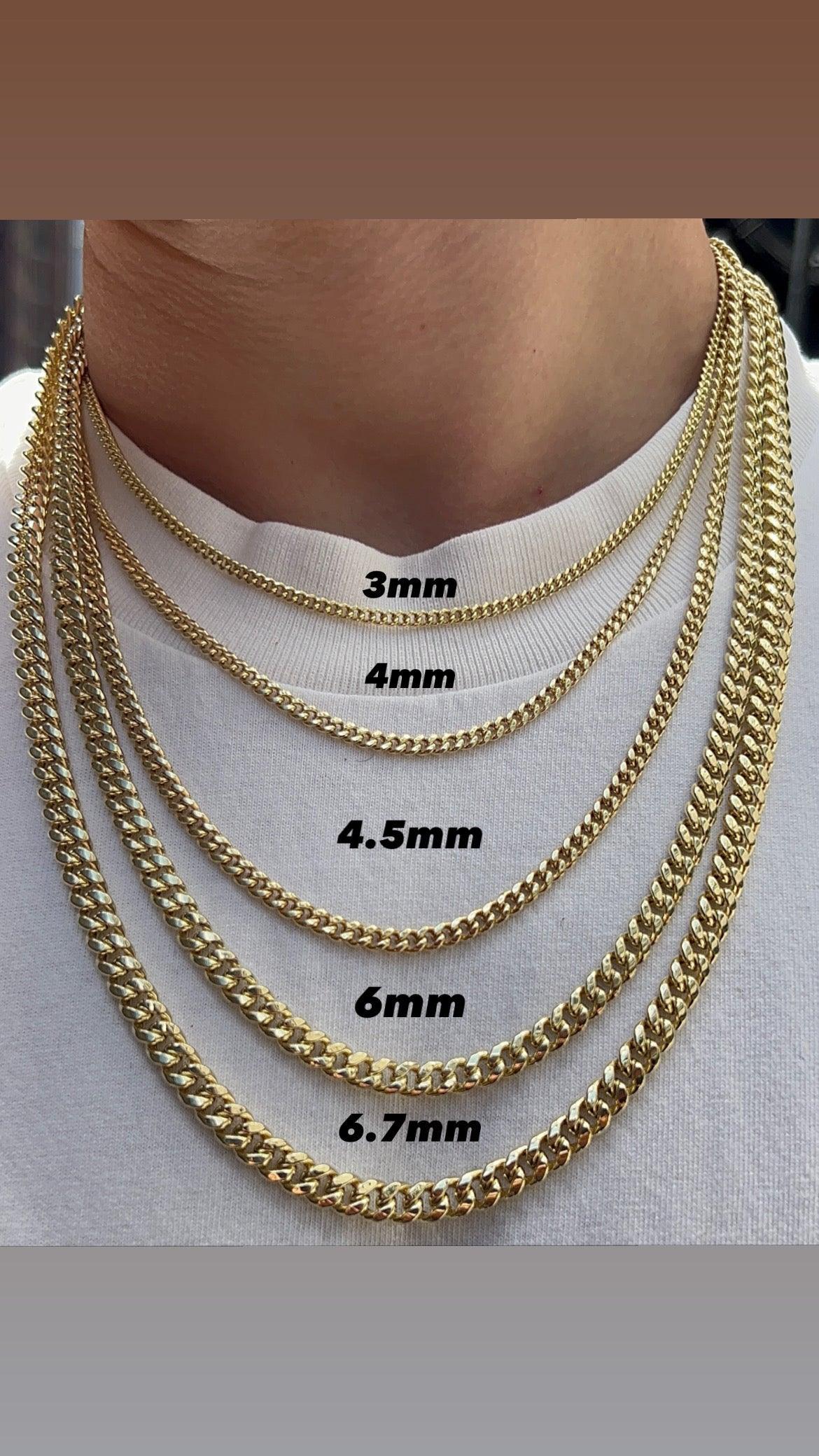 14K Semi-Solid Miami Cuban Link Chain Yellow Gold Fantastic Jewelry NYC