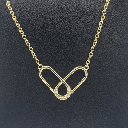 14k Diamond Paperclip Heart #27042