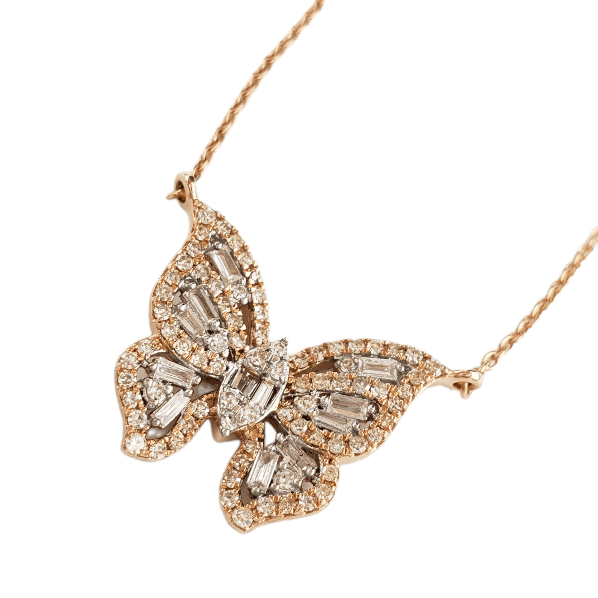 14k Baguette Diamond Butterfly  #26616