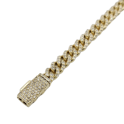 10K Gold- Iced Out Diamond Miami Cuban Chains (5mm)