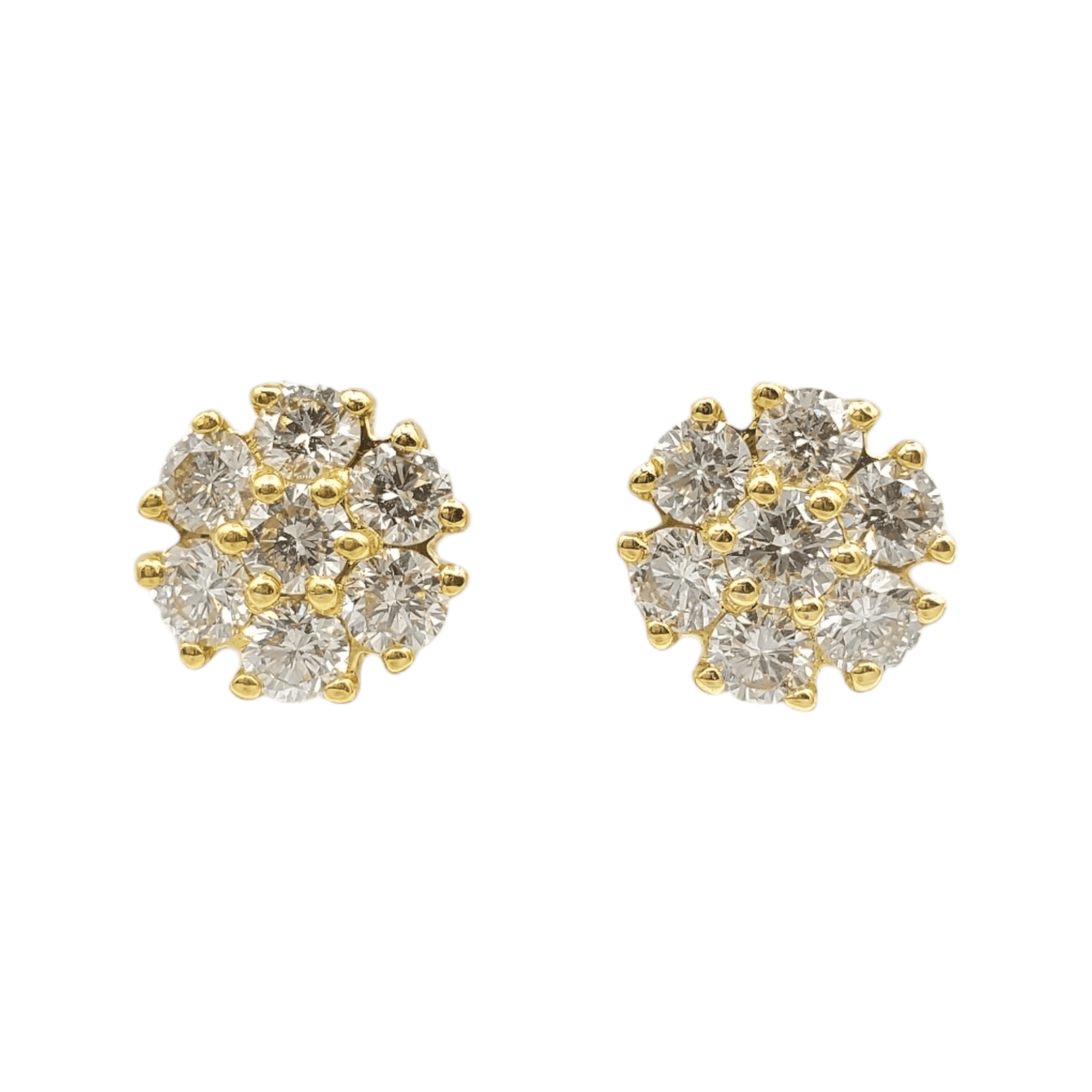 14k Yellow Gold Diamond Earrings #21347