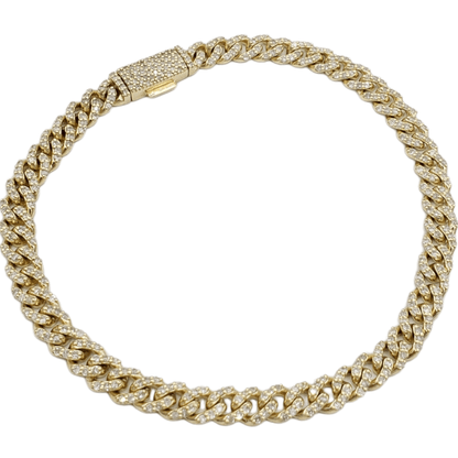 10K Gold- Iced Out Diamond Miami Cuban Bracelets (6mm)