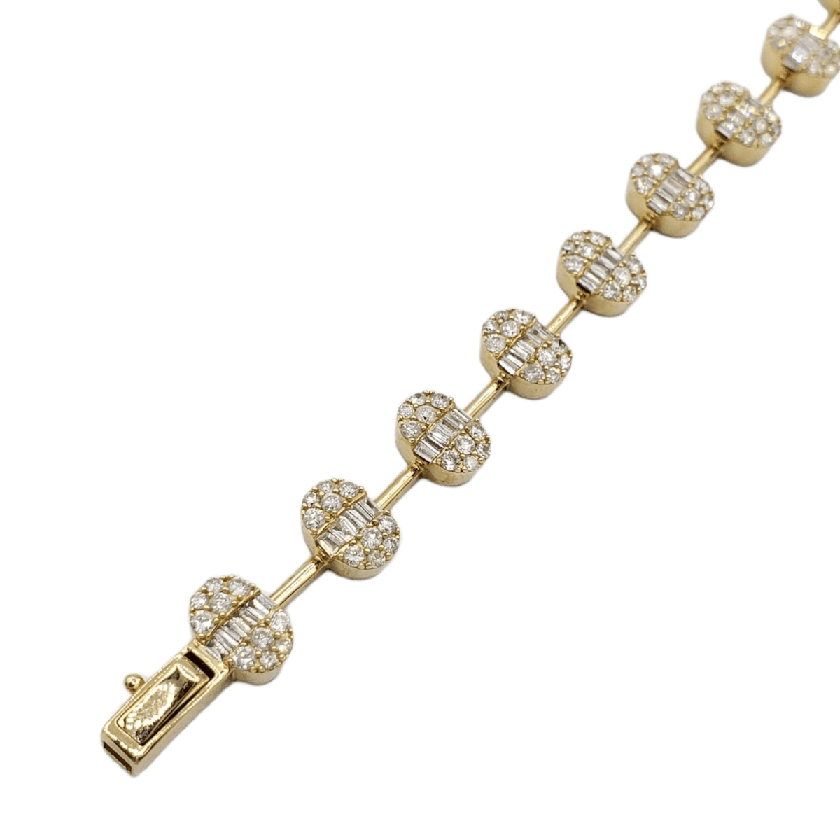 14k Oval Baguette Diamond Bracelet #25740