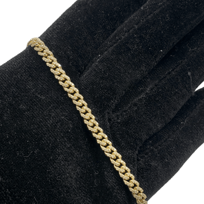 10K Gold- Iced Out Diamond Miami Cuban Bracelets (6mm)