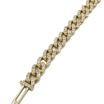 10K Gold- Iced Out Diamond Miami Cuban Bracelets (6mm)