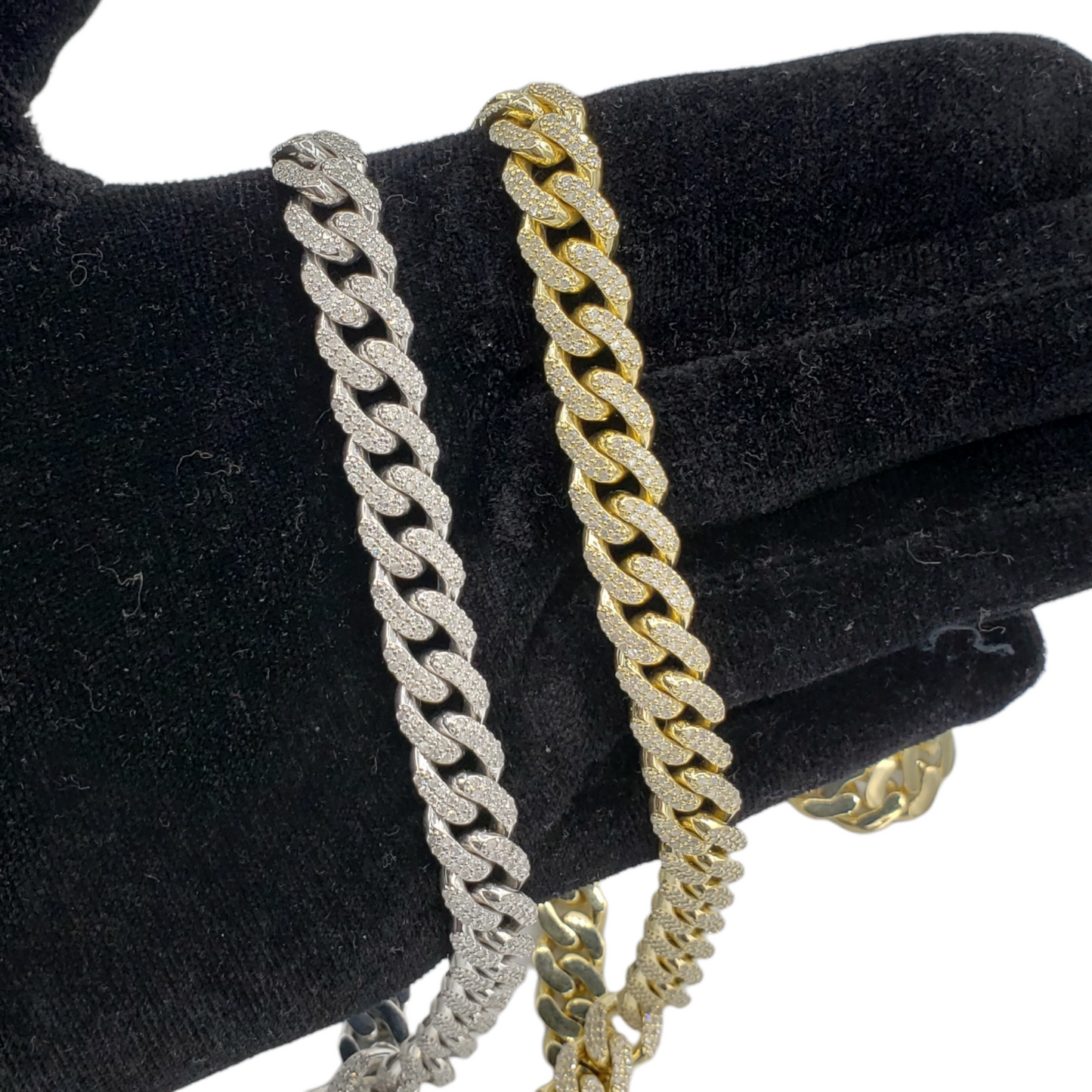 10K Gold- Iced Out Diamond Miami Cuban Chains (10mm)