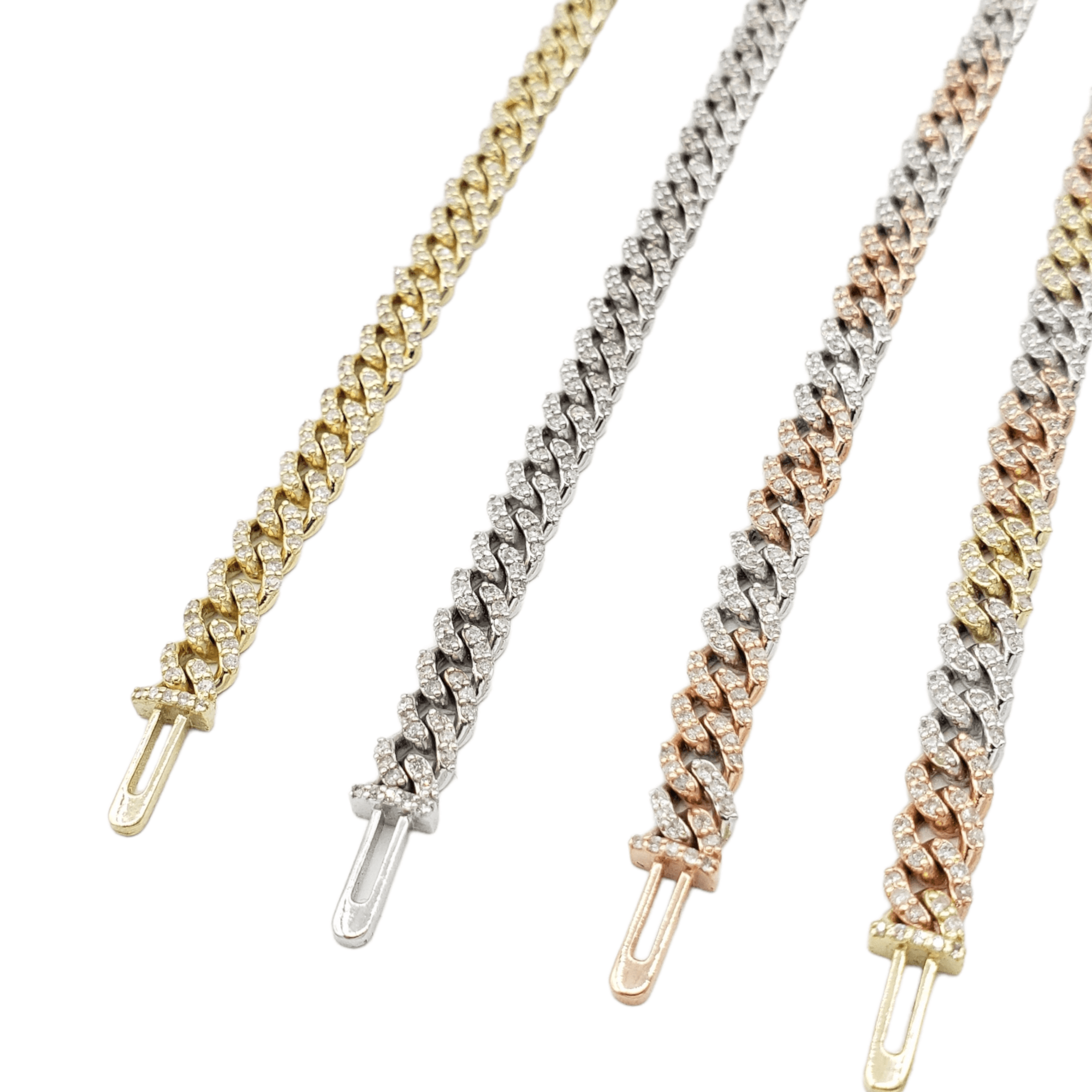 10K Gold- Iced Out Diamond Miami Cuban Bracelets (6mm)