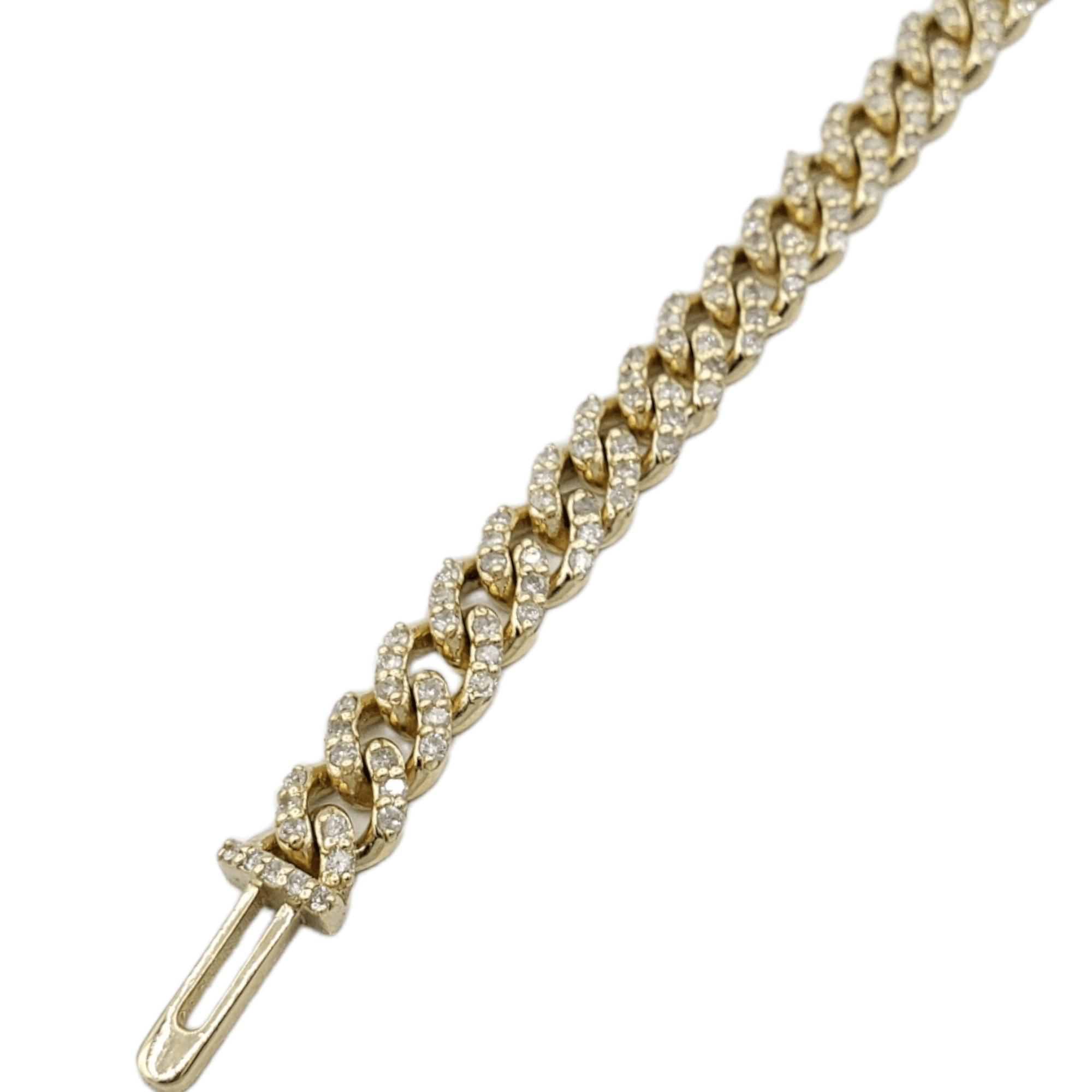 10K Gold- Iced Out Diamond Miami Cuban Bracelets(5mm)